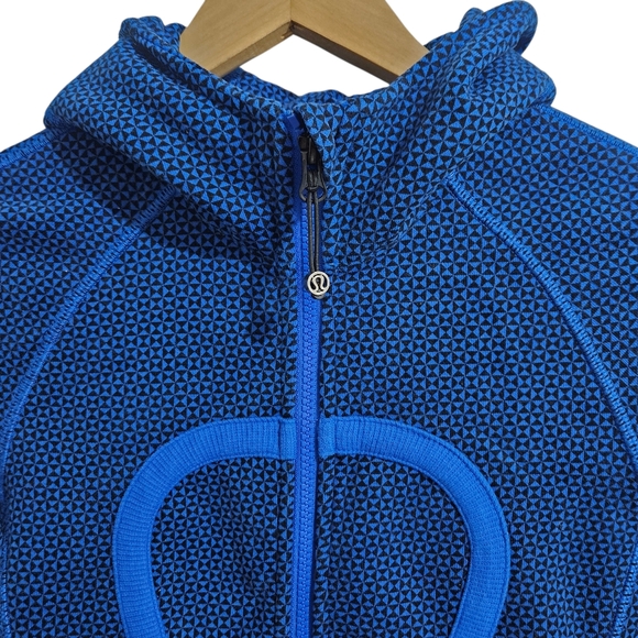 Lululemon Scuba Hoodie Stretch Lined Double Diamond Baroque Blue 2 - Picture 6 of 16